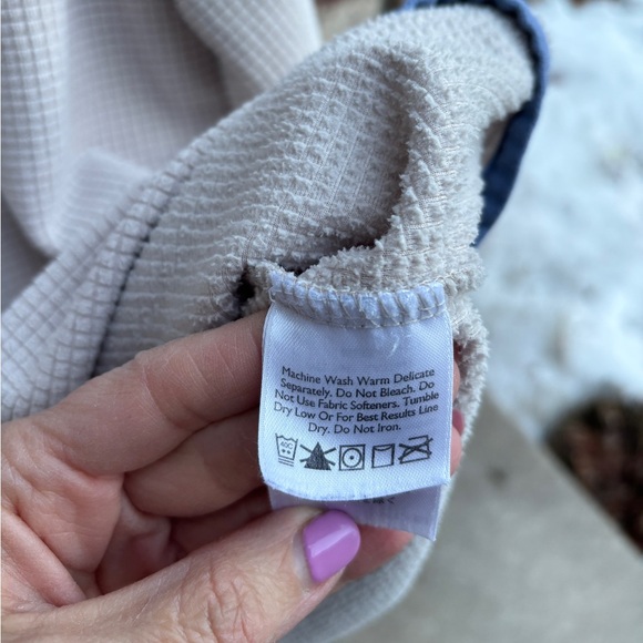 Eddie Bauer Men's Beige Waffle-Textured Fleece 1/4 Zip Pullover Size Medium - Picture 4 of 8